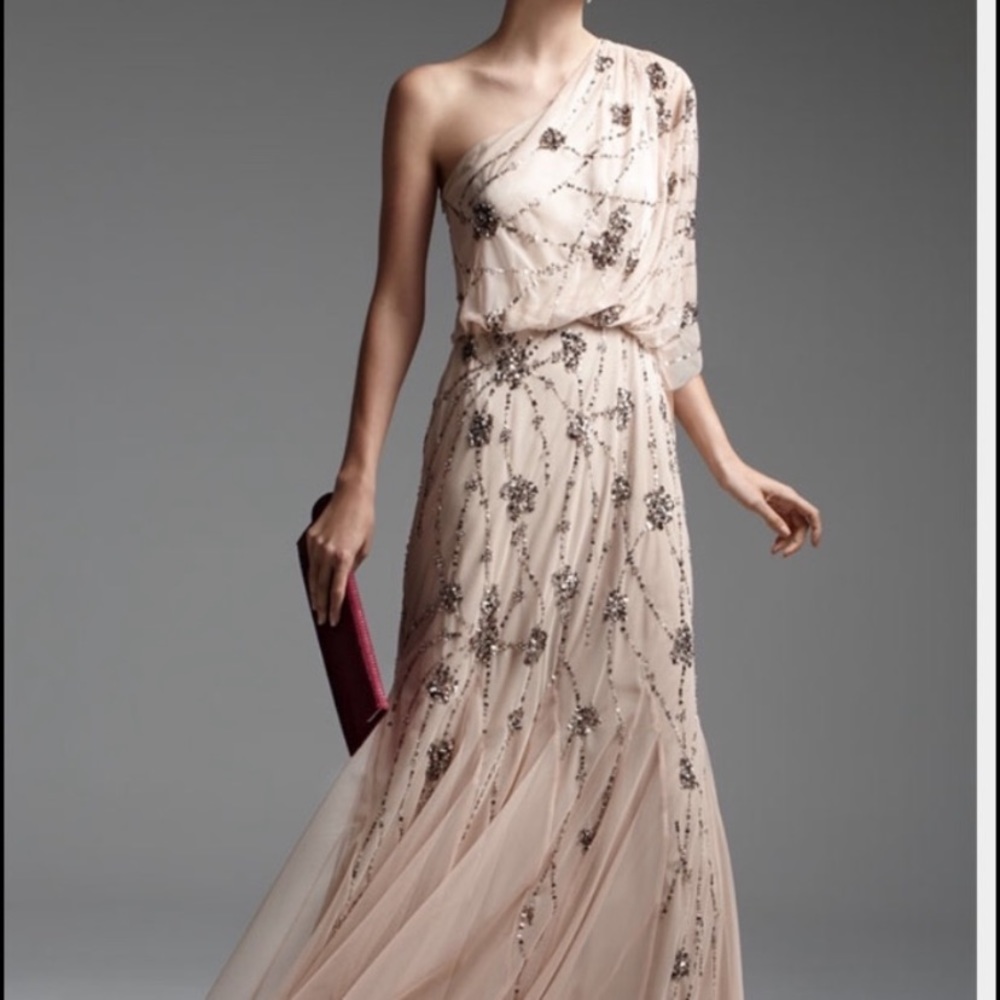 PLUS SIZE Adrianna Papell one shoulder gown - Picture 8 of 16